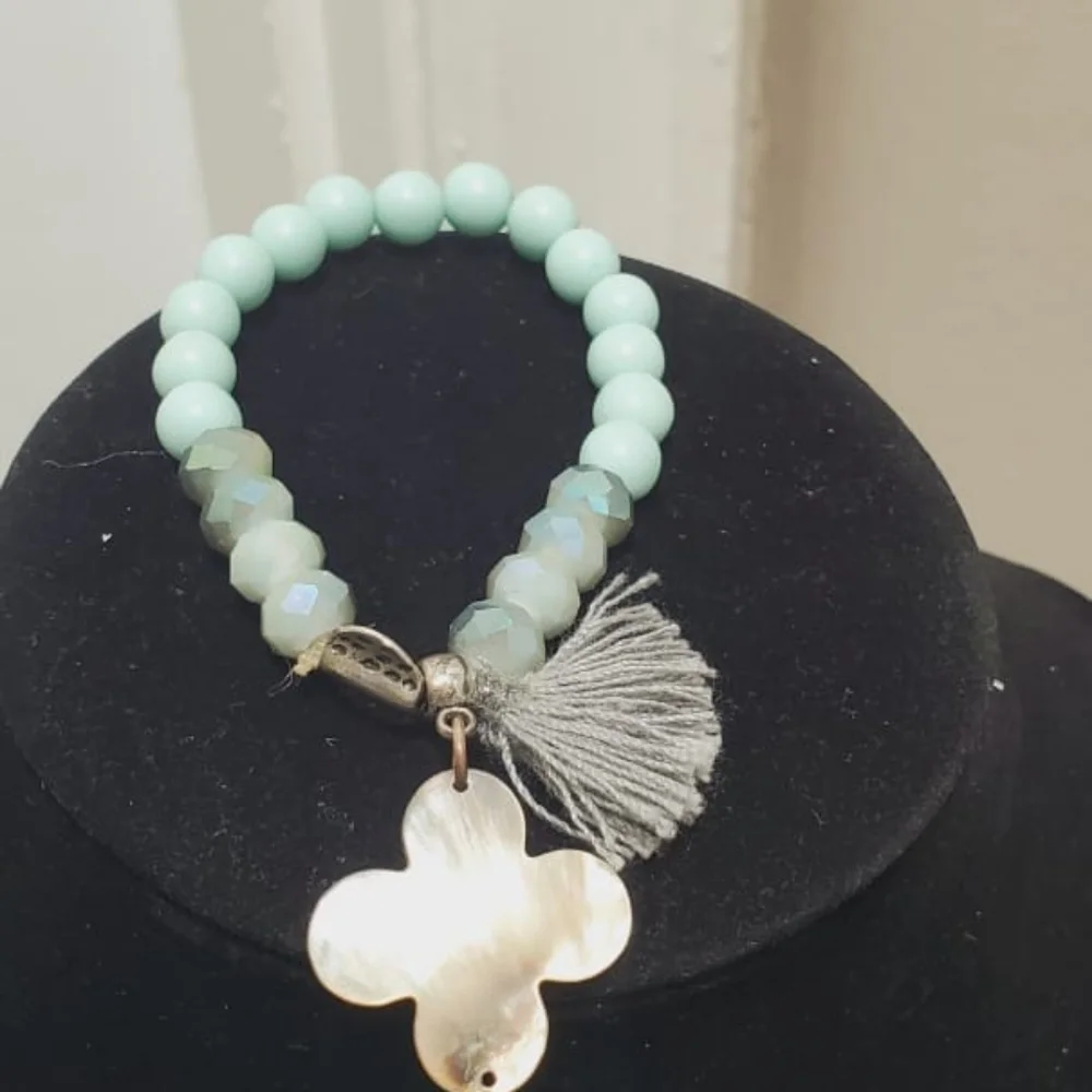 Turquoise Pearl Bead Bracelet🌴